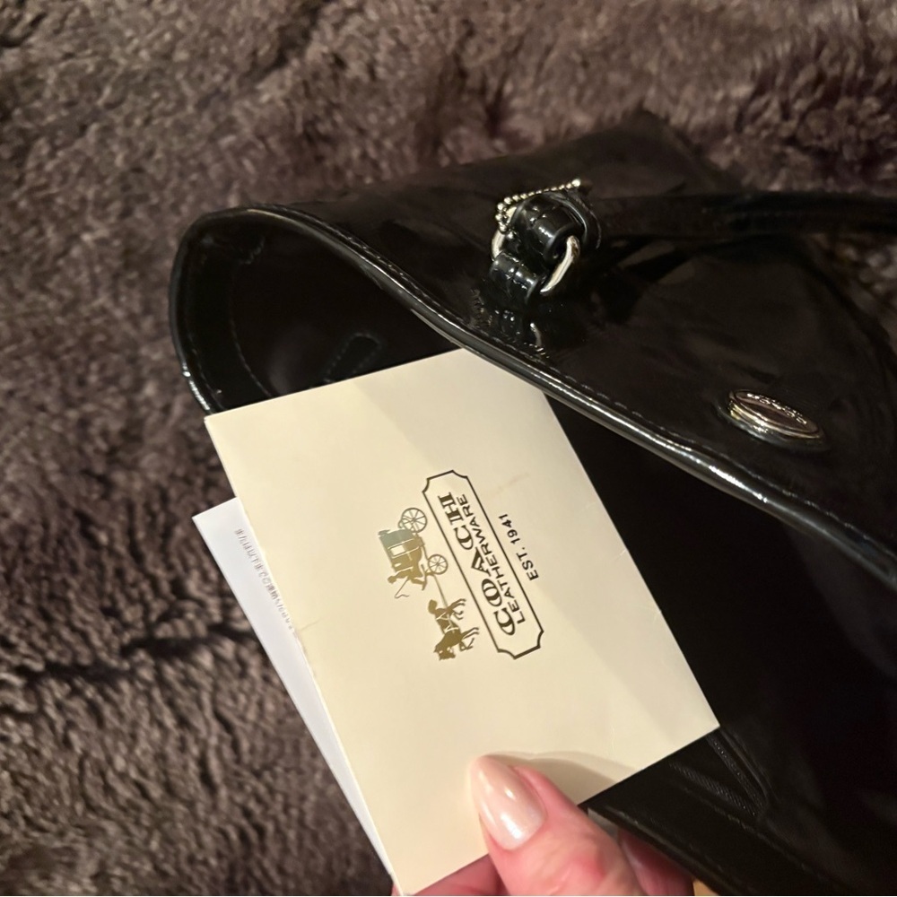Coach Black Patent petite tote - Picture 8 of 13